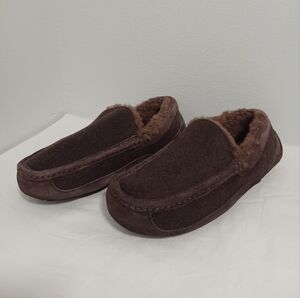 Ugg moccasin slippers Men's Brown suede leather loafers size 10
